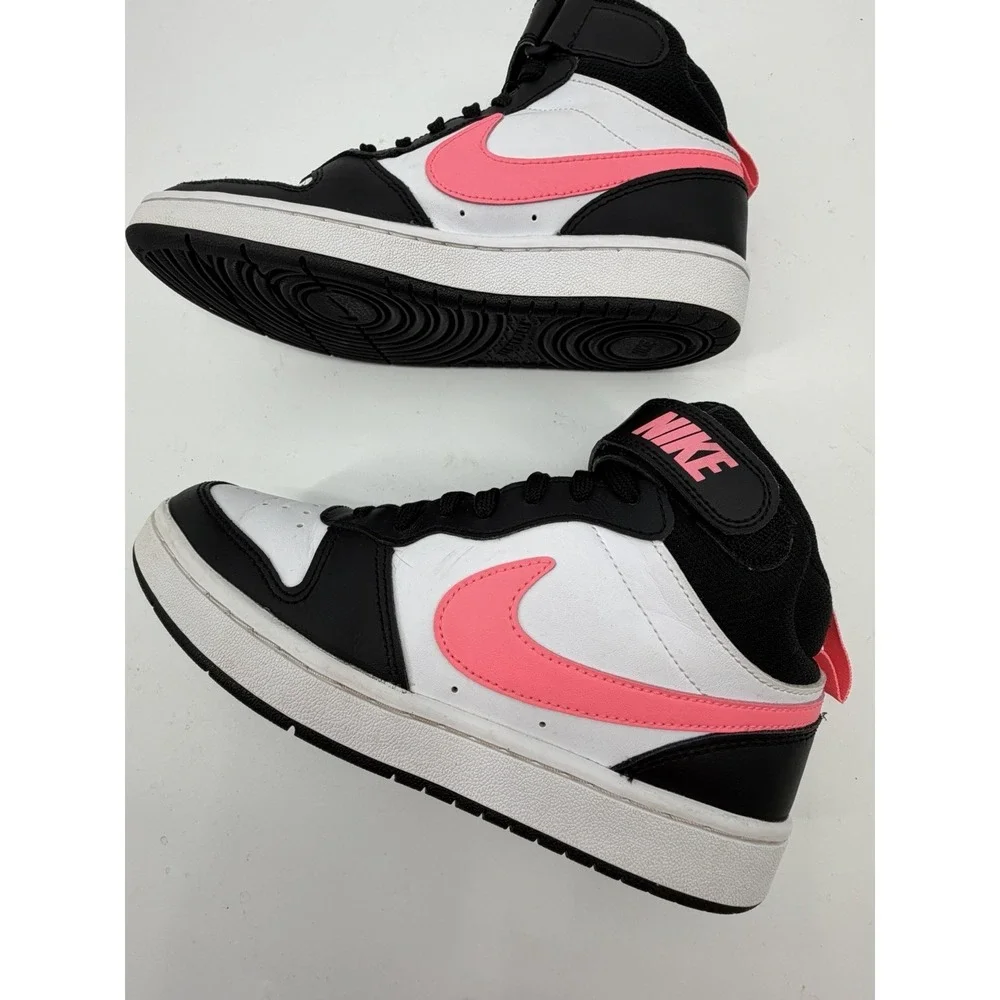 Nike Court Borough Mid 2 Kids' Shoes in Black/White/Sunset Pink Size 5Y